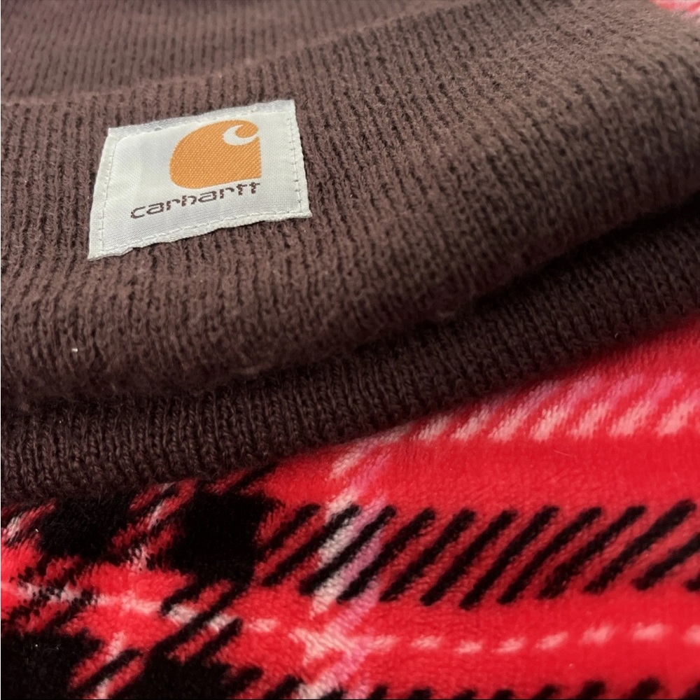 Carhartt Beanie tobaggan hat brown/purple plum color unisex winter OS one size - Picture 4 of 7